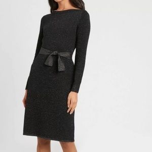 Banana Republic Black Sparkle Lurex Sheath Sweater Dress